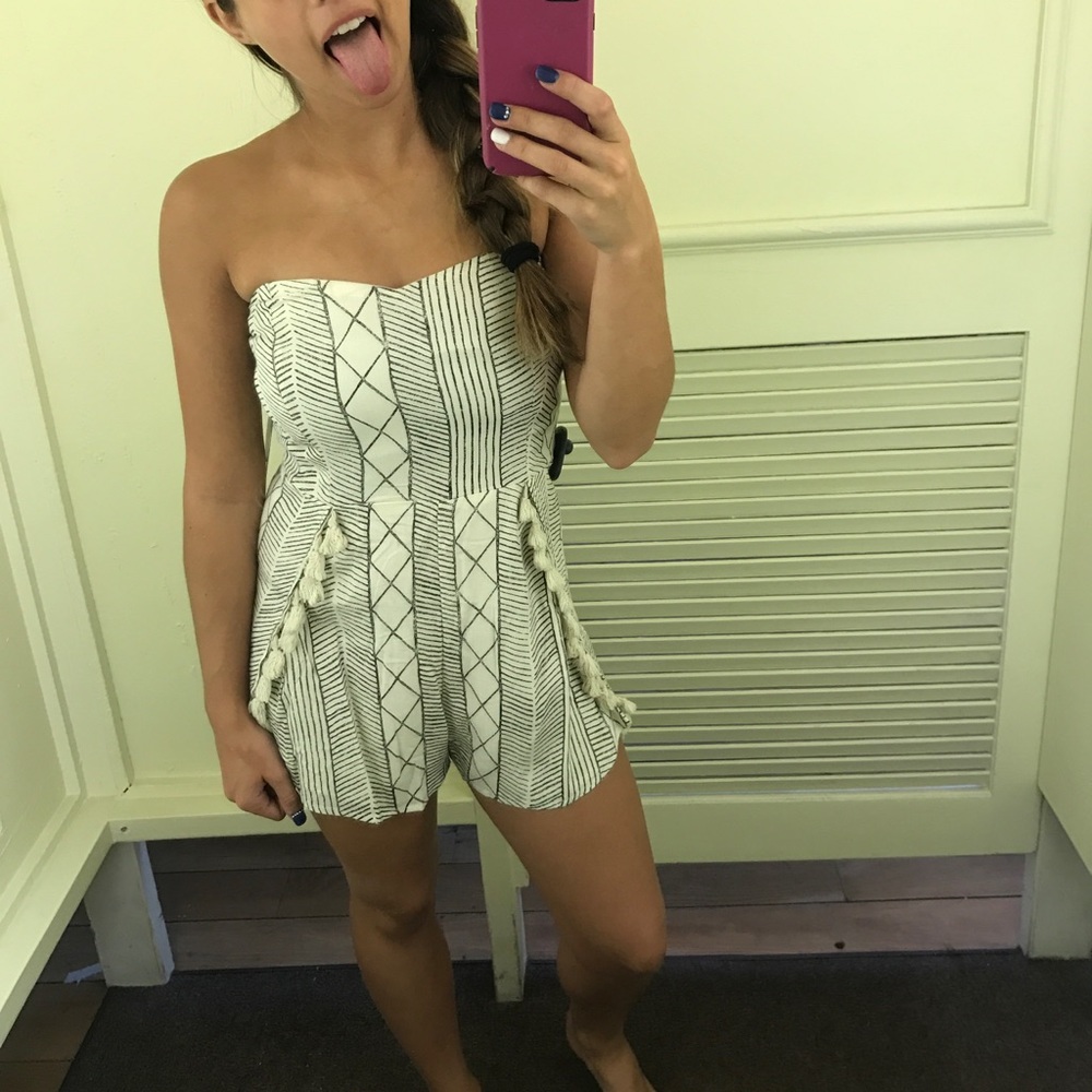 Strapless romper